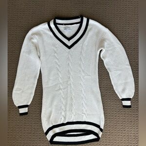 Hollister V neck varsity sweater dress long sleeve knit dress size SMALL